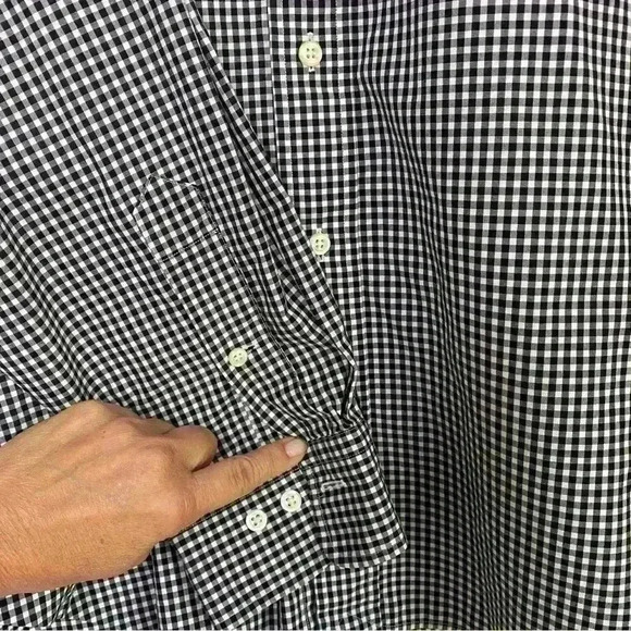 Polo by Ralph Lauren, black-n-white gingham long sleeve button-down Sz-XL - Picture 6 of 6